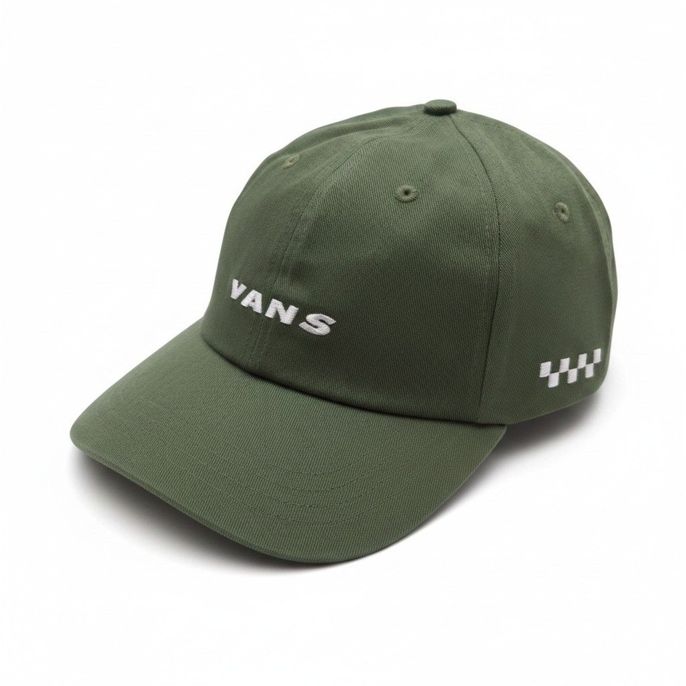 Vans Check Side Curvy Hat Olive Green Embroidered Logo Strapback VN000QA6EN6